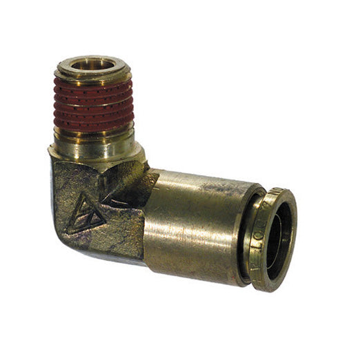 1/4 Tube X 1/4 Inch Brass 90 Degree Male Elbow Push On D.O.T. Air Brake Connector