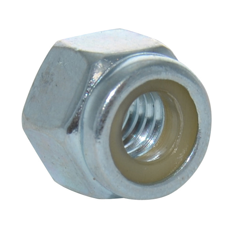M12 x 1.75 Coarse Din 982 Zinc Plated Class 8 Nylon Insert Locking Jam Nut