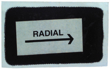 1-5/8 Inch x 2-7/8 Inch Black/White Small Oval Unit Molded Passenger Radial Repair Unit