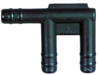 3/16 Inch x 3/16 Inch x 3/16 Inch Vacuum and Washer Hose F Connector Black