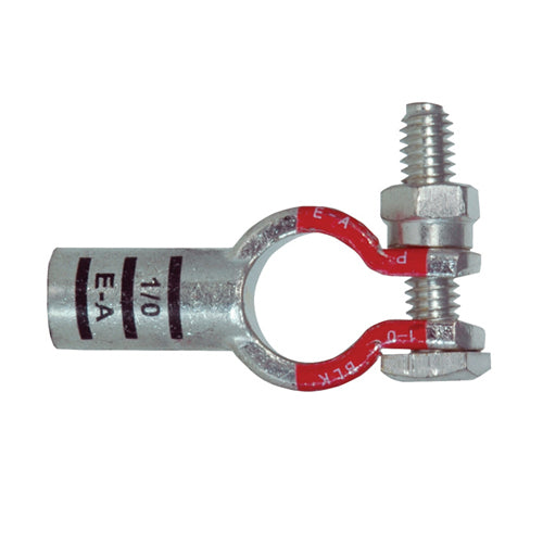 1/0 Awg Black E-A Electro-Tin Plated Solid Cast Copper Heavy Duty Positive Eco-Max® Straight Battery Terminal