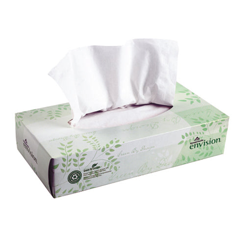 Envision Facial Tissue 100 Sheets Per Flat Box - 30 Per Case