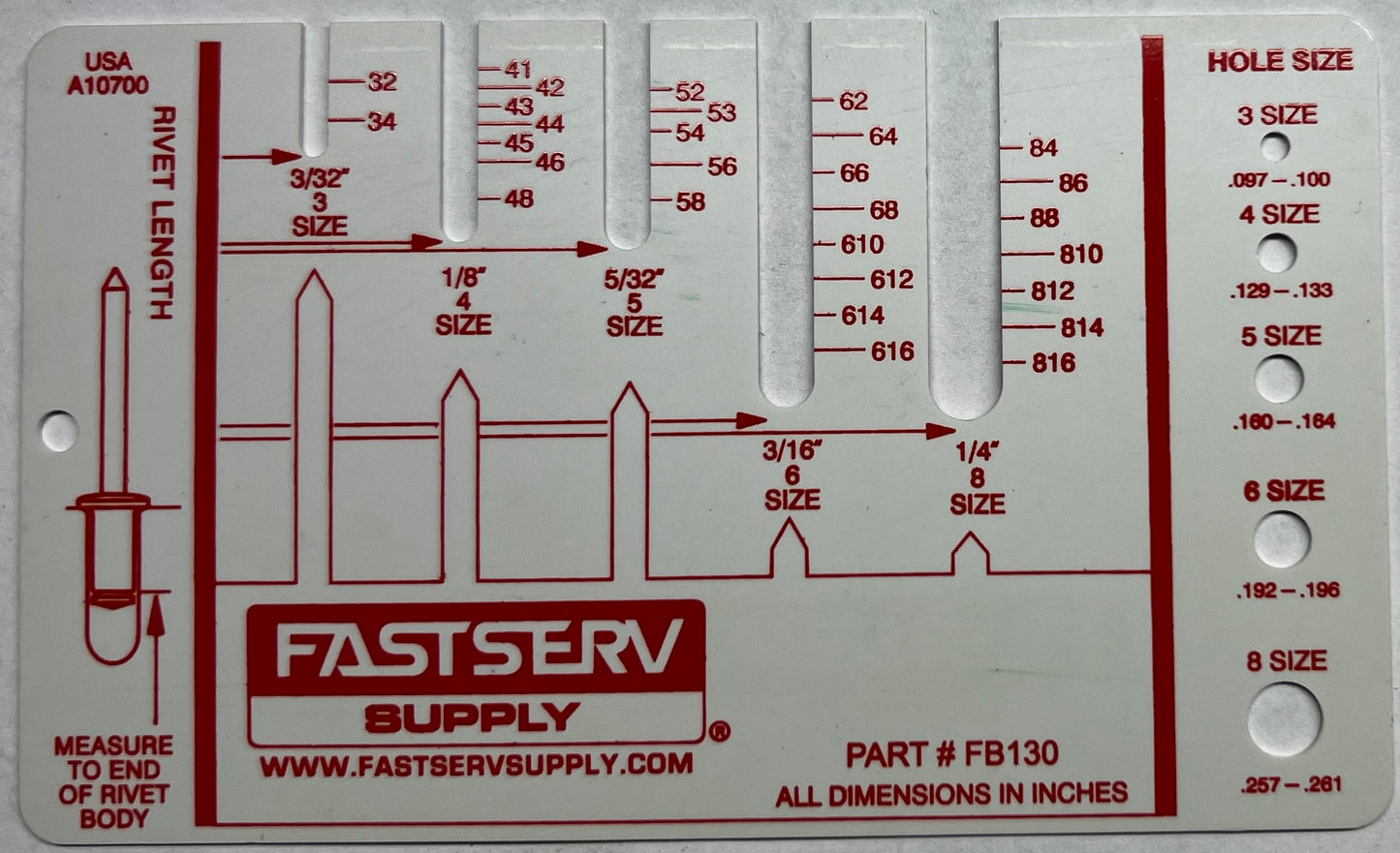 FASTSERV RIVET GAUGE