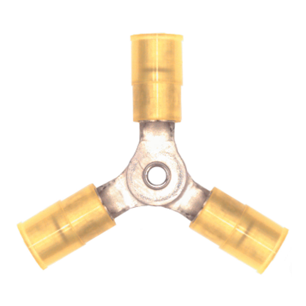 12-10 Gauge 3-Way Wire Terminal Nylon Insulated Yellow