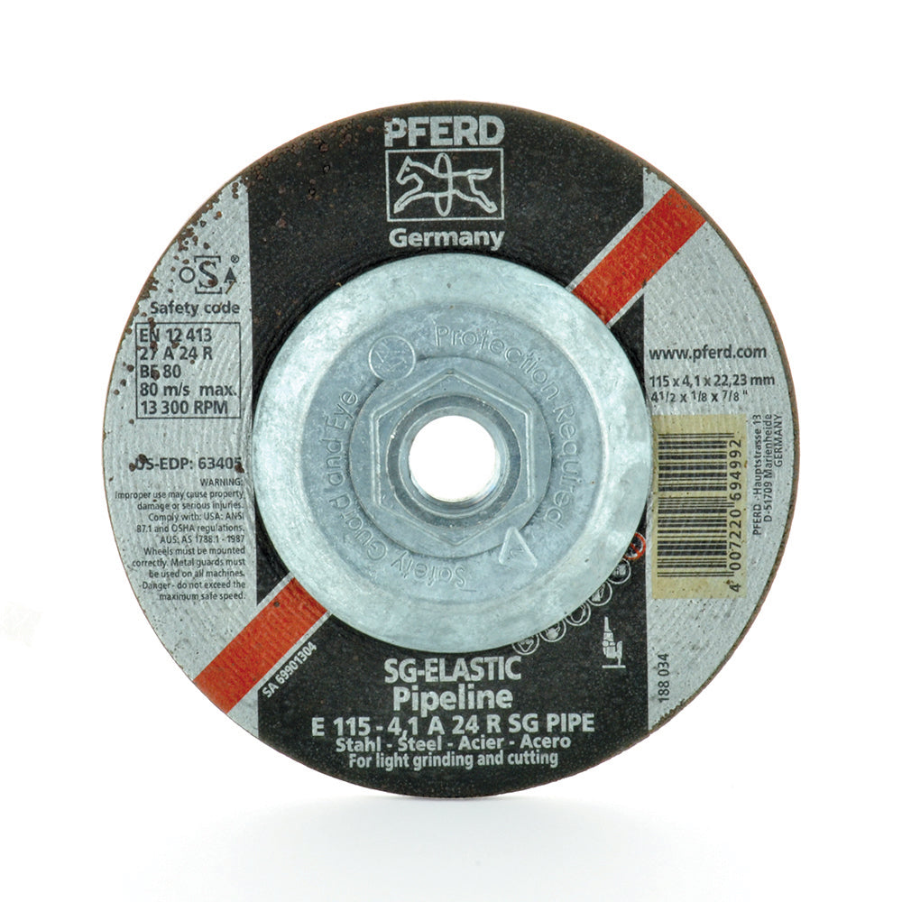 4-1/2 Inch x 1/8 Inch x 5/8-11 A24R Grit Zirconia Alumina Small Grinding Wheel