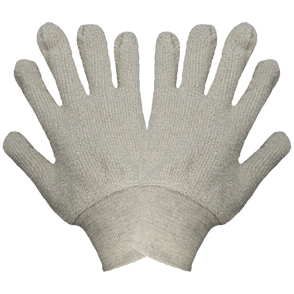 Large Heavyweight Natural-Colored Terry Cloth Uncoated Gloves