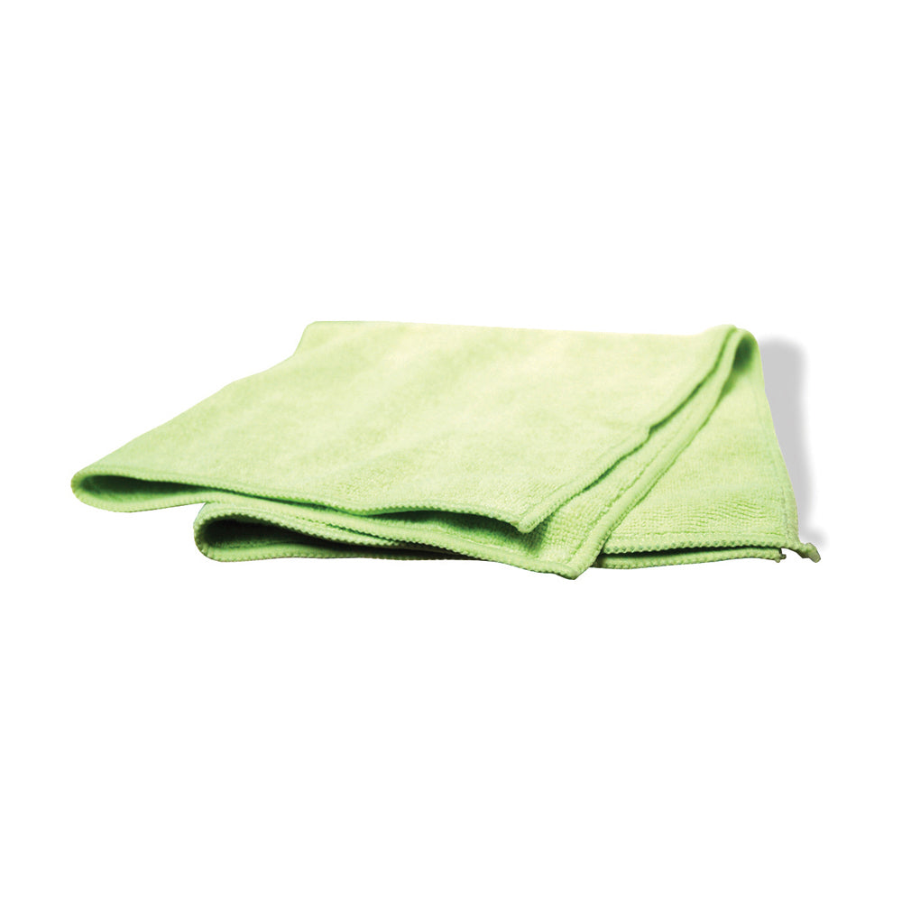 16 Inch x 16 Inch Green Polyester Industrial Grade Microfiber Towel - Pack of 12
