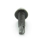 #8 x 1 Inch Black Oxide Hardened Steel #2 Point Indented Hex Washer Head Self-Drilling Tek Screw