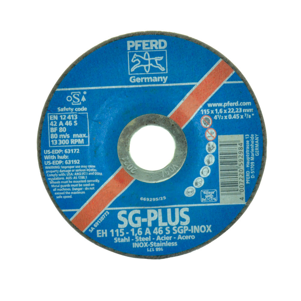 4-1/2 x .045 x 7/8 Pferd Depressed Center Type 27 Cut-Off Wheel