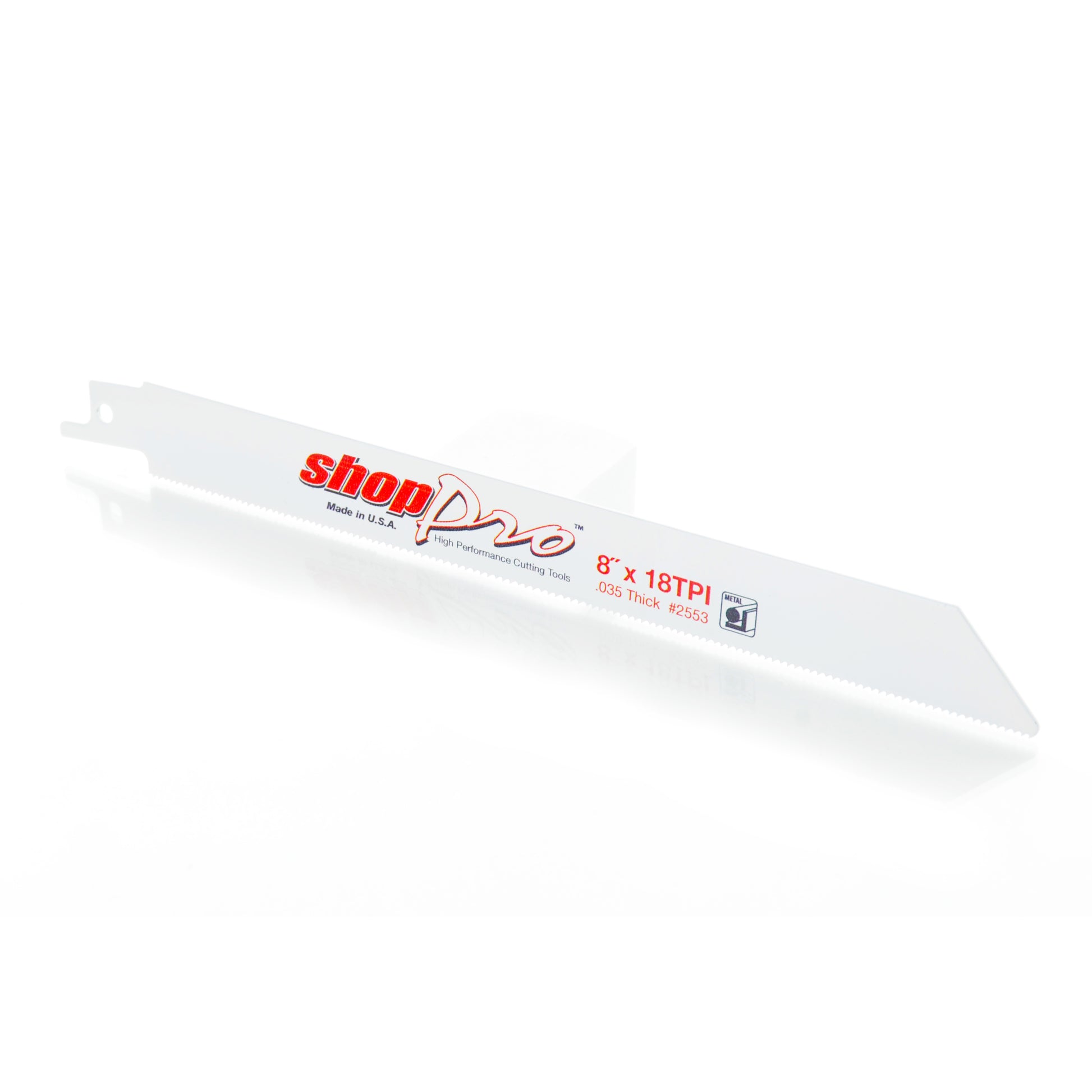 Shoppro 8 x 3/4 x 0.035 Cobalt Metal Cutting Reciprocating Saw Blade - 18 Tpi