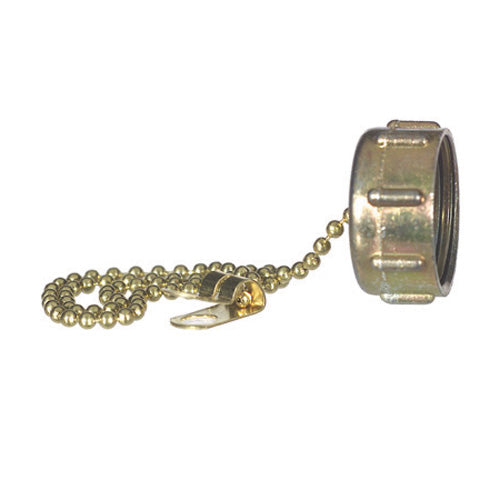 3/4 Garden Hose Cap Brass With 12 Inch Chain