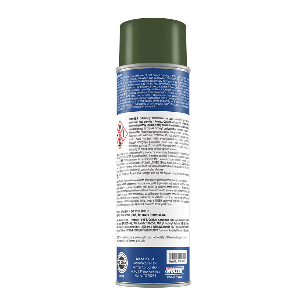 Winzer High Solids Gloss Military Green Spray Paint - 15.5 Oz Net Weight (Limited Supply) - Clearance