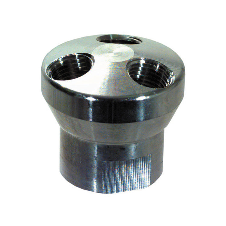 1/4" x 1/4" 3-Way Air Hose Manifold Round Aluminum