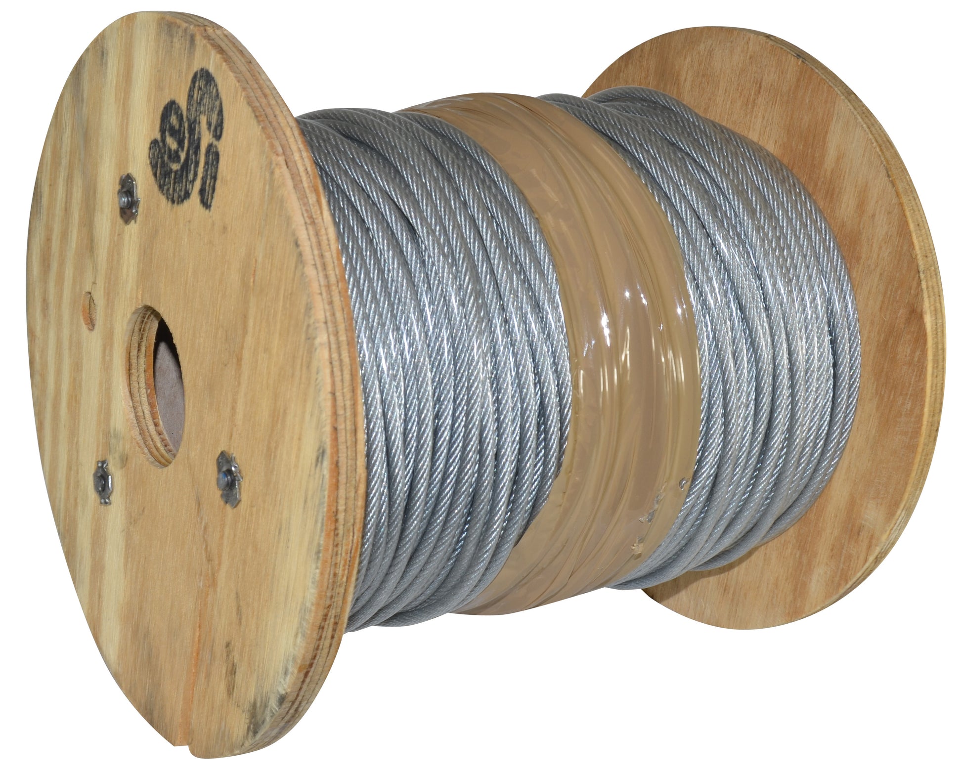 1/16 Inch x 3/32 Inch x 250 ft 7X7 Strands 920 Lb Clear Vinyl Coated High Carbon Steel Galvanized Aircraft Cable