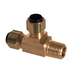 1/8 Inch X 1/4 Inch Brass Poly-Fit Flareless Tube Male Run Tee - Clearance