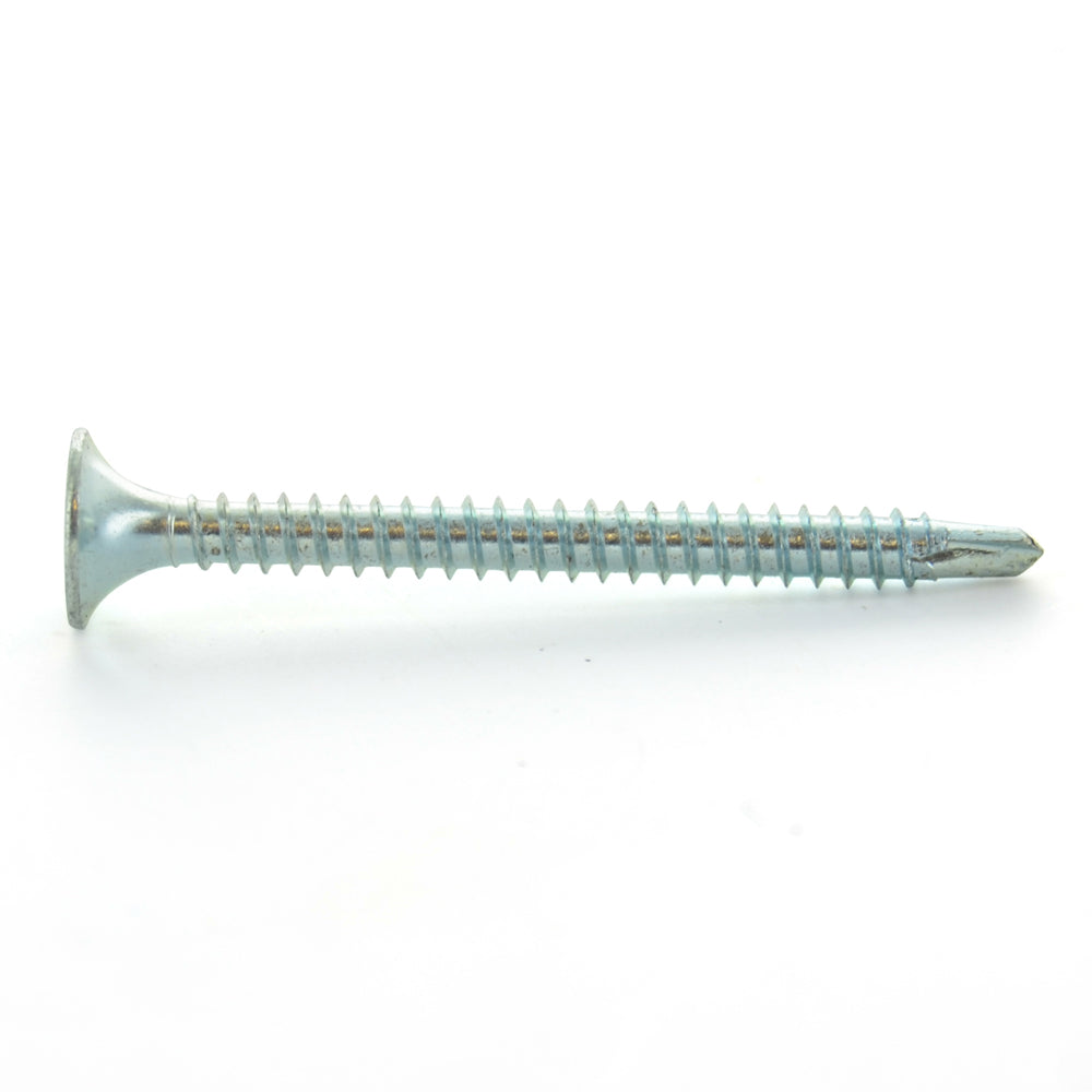 #6 x 1-1/4 Inch #2 Point #2 Phillips Drive Bugle Head Zinc Plated Steel Drywall Self-Drilling Tek Screw