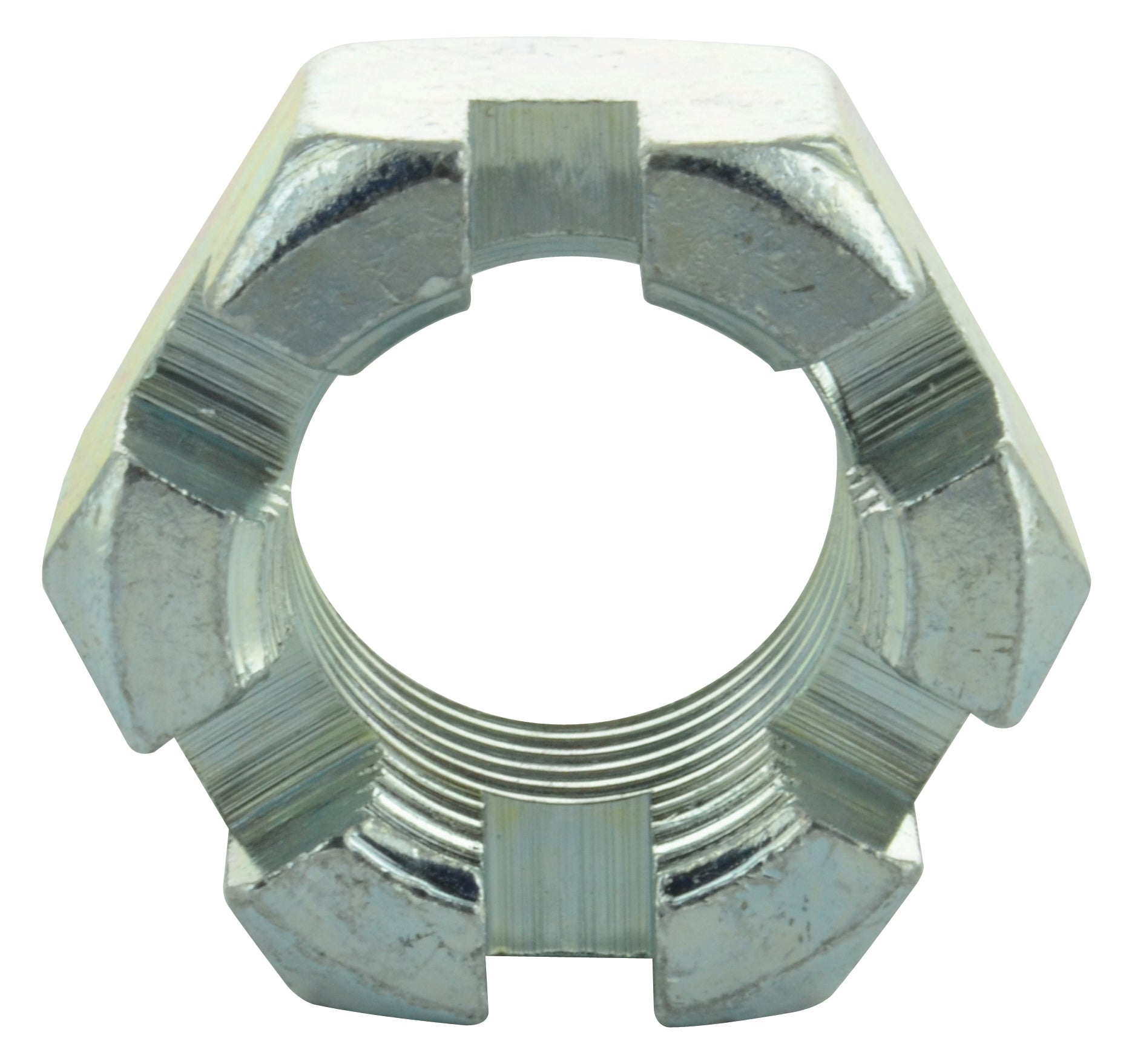 1-14 Fine Zinc Plated Grade 2 Slotted Hex Nut