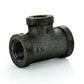 3/8" x 3/8" x 1/4" Schedule 40 Female Npt Black Welded Malleable Iron Reducing Tee USA