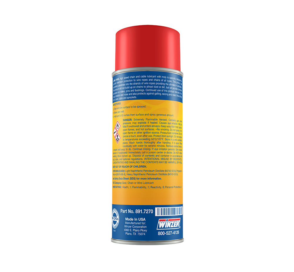 Winzer Long Haul Chain & Cable Lubricant With Moly - 12.5 Oz Net Wt. - Aerosol