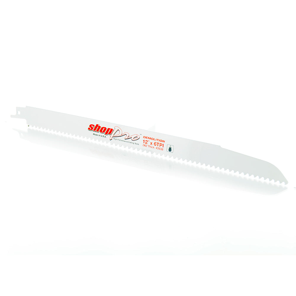 Shoppro 12 x 7/8 x 0.062 Demolition Reciprocating Saw Blade - 6 Tpi
