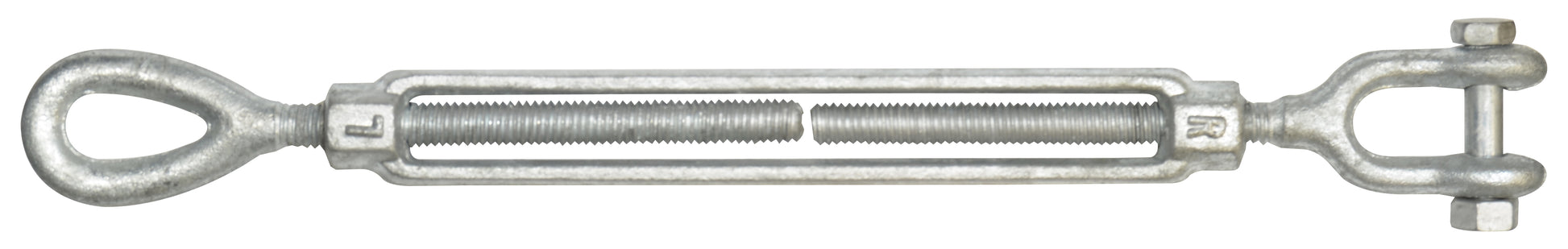 5/8 Inch x 9 Inch Hot Galvanized 1030 Carbon Steel Jaw and Eye Turnbuckle