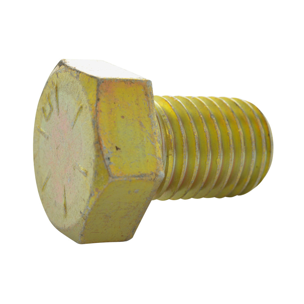 1-8 x 4 Inch Coarse Grade 8 Yellow Zinc Steel Hex Head Cap Screw USA