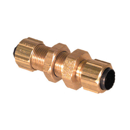 1/4 Inch Brass Poly-Fit Flareless Tube Bulkhead Union