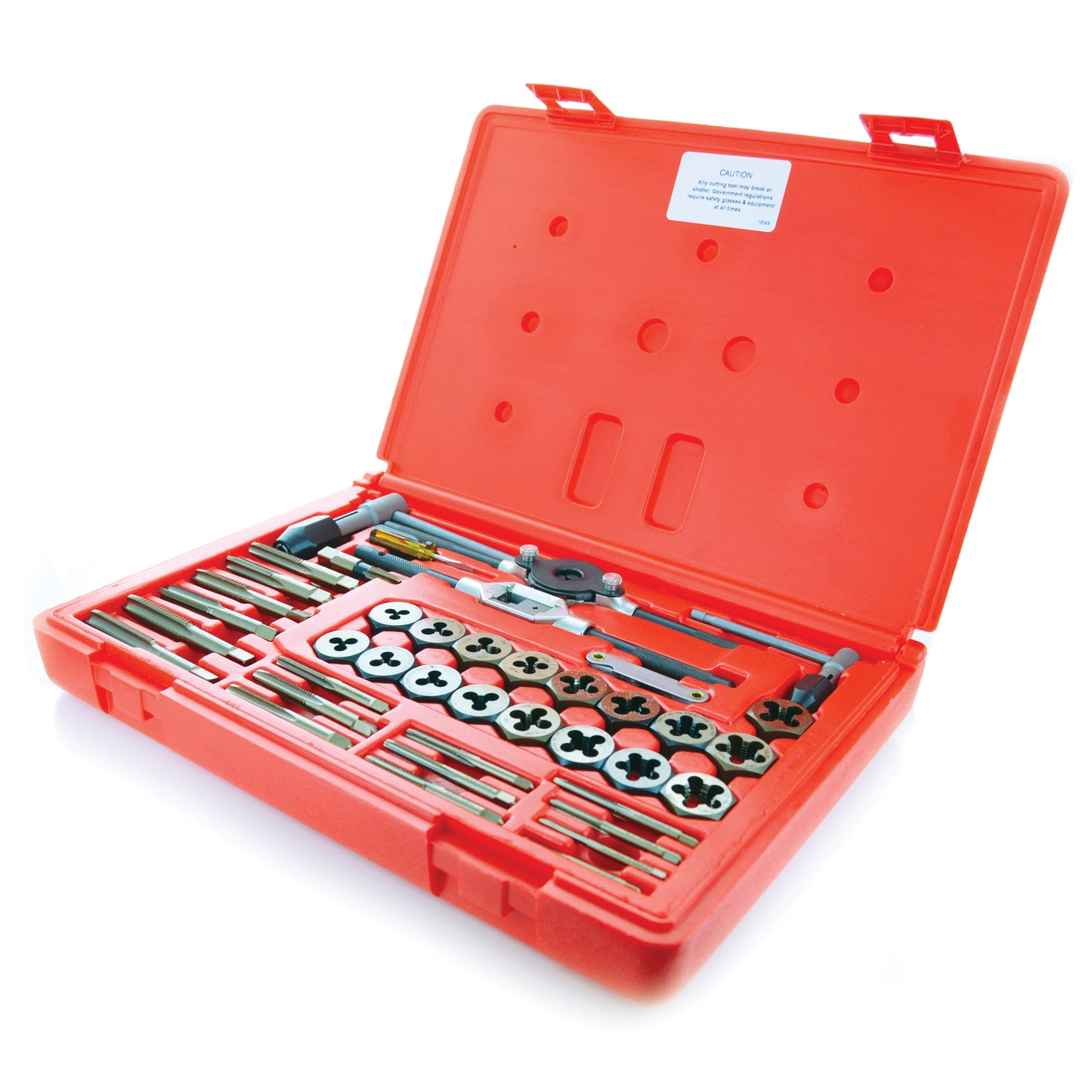 Gold Hi-Tungsten And Hi-Molybdenum Tool Steel 40 Pieces Straight Flute Tap And Hex Die Set