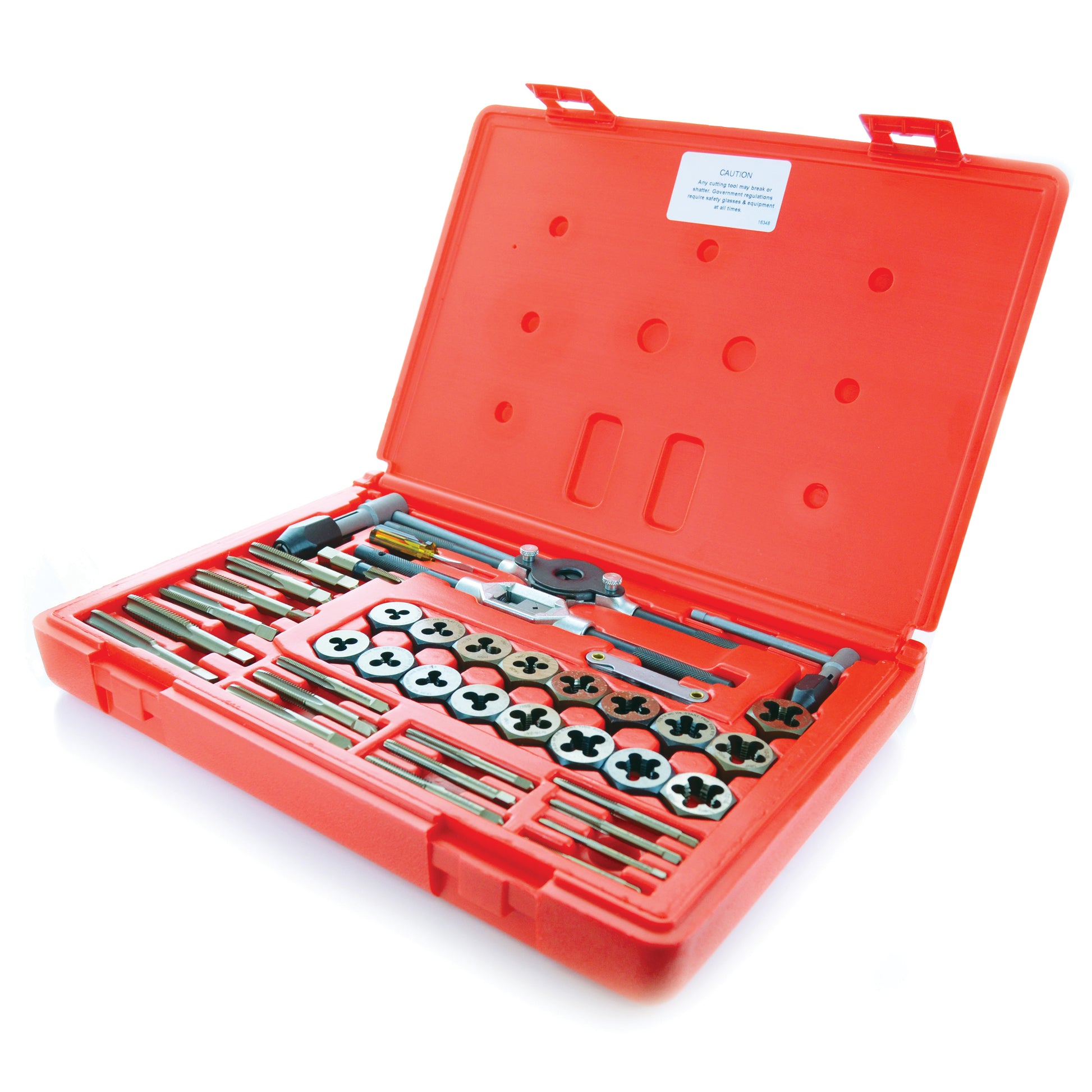 Gold Hi-Tungsten And Hi-Molybdenum Tool Steel 40 Pieces Straight Flute Tap And Hex Die Set