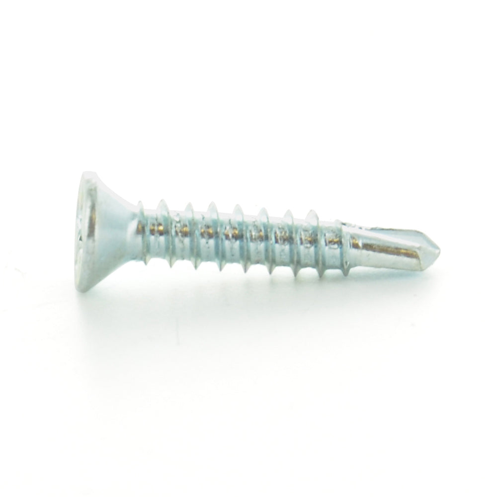 #10-24 x 1-7/16 Inch Zinc Plated Steel #3 Point Phillips Wafer Head Self-Drilling Tek Screw With Wings