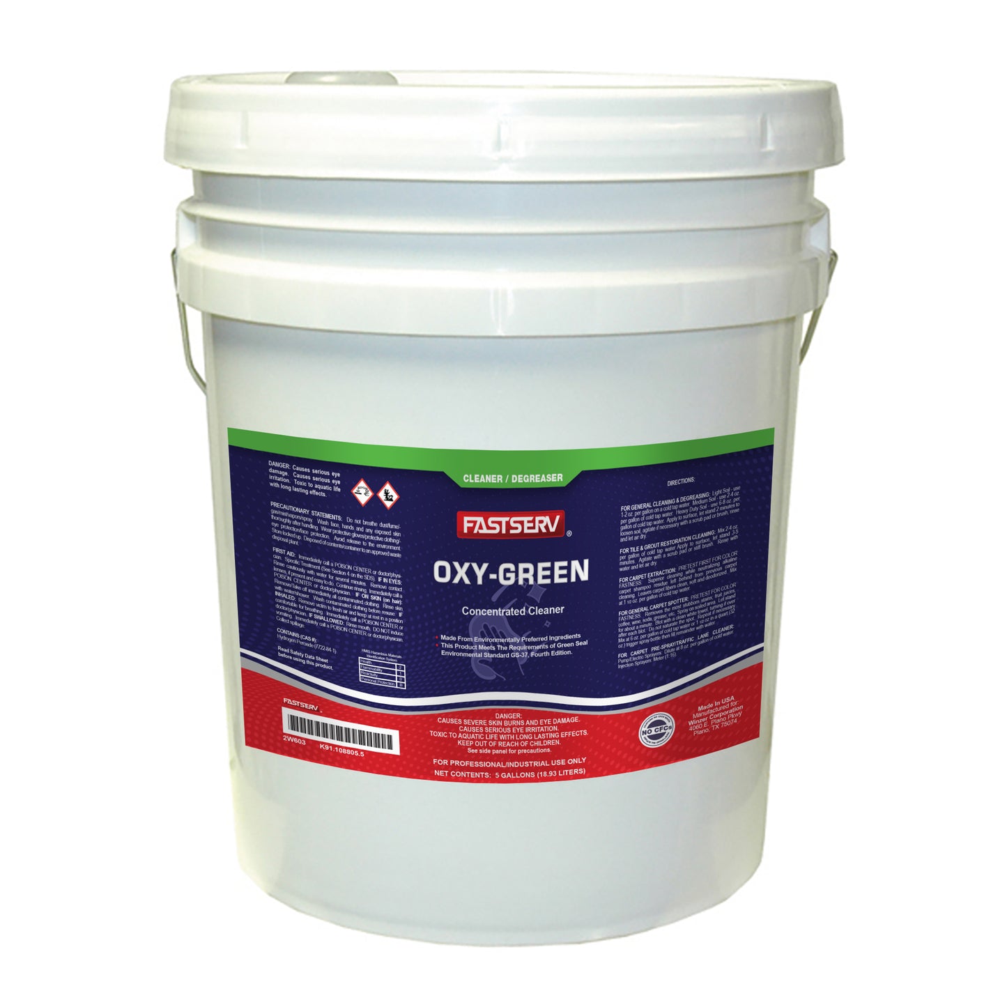 Green Oxy-Green Concentrated Oxygenated Cleaner - 5 Gallon Pail