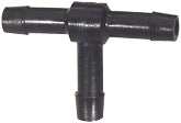 5/32 Inch x 5/32 Inch x 5/32 Inch Black Nylon Vacuum and Washer Hose Barbed Tee Connector