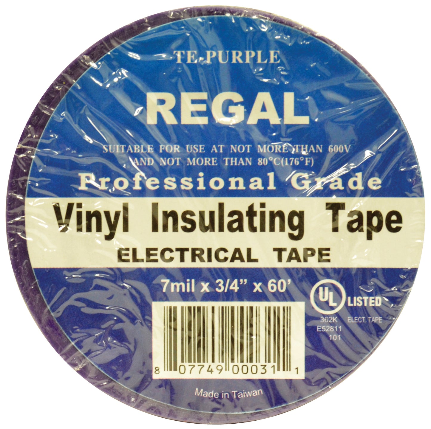 Professional Grade Vinyl Electrical Tape - Purple - 3/4 x 60'