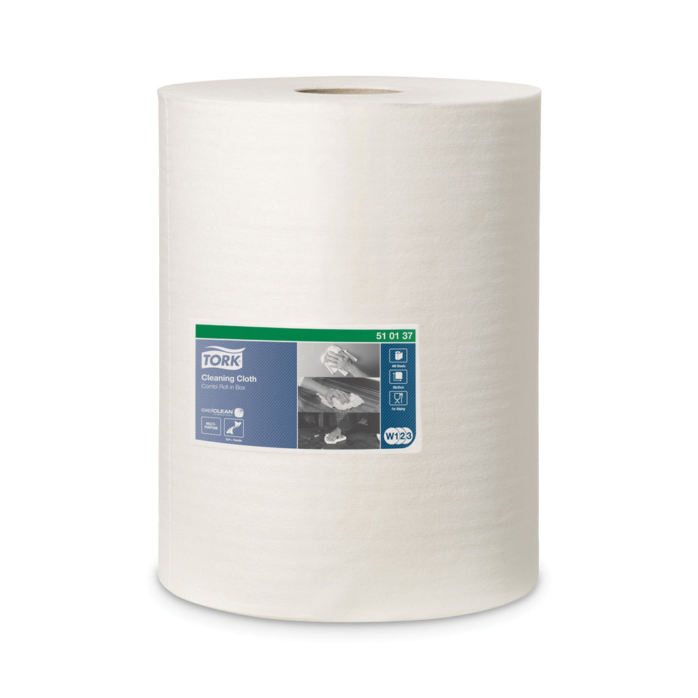 10" x 12-3/5" Tork Premium 510/530 Multi-Purpose Cloth 500 Wipes Per Centerfeed Roll