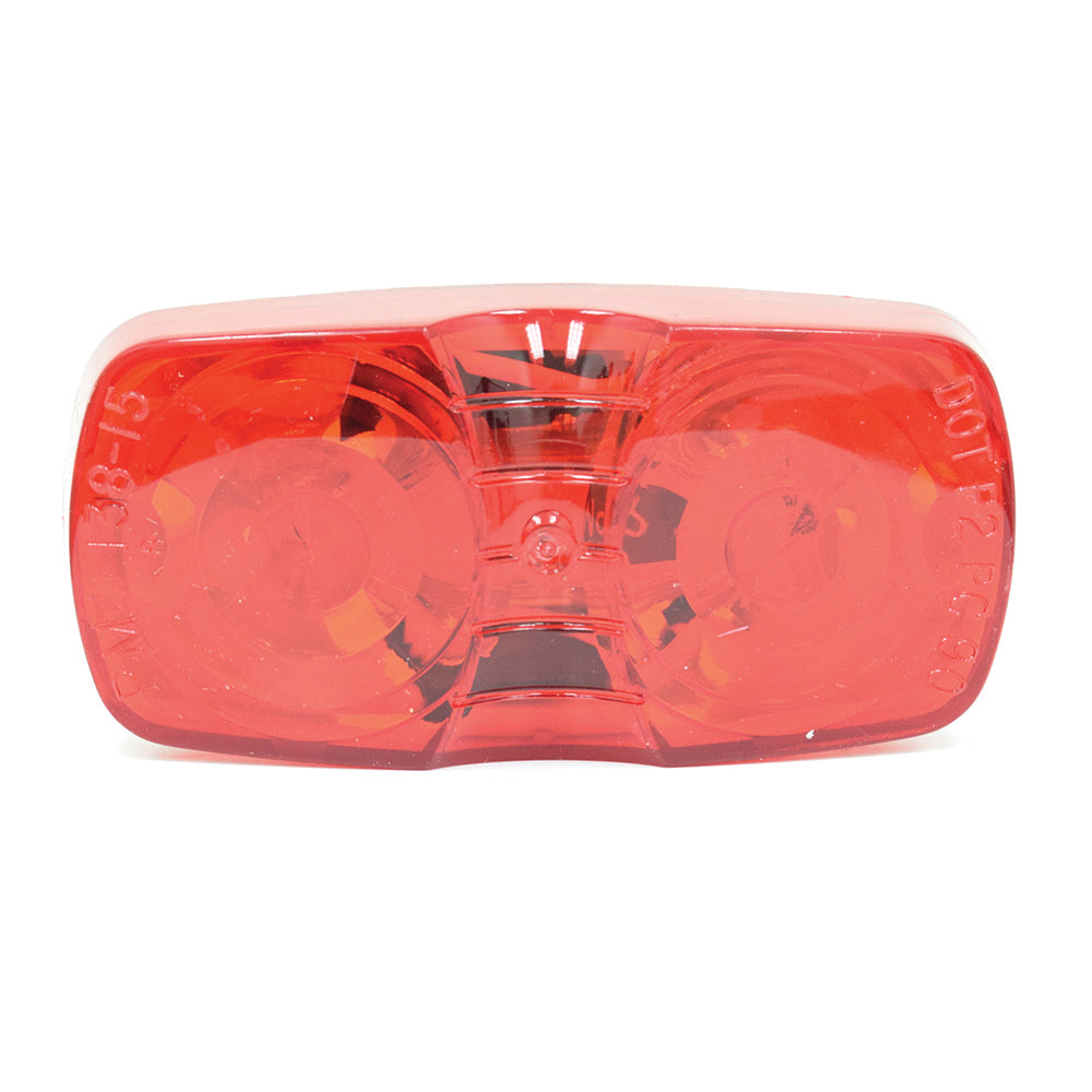 4 Inch X 2 Inch 12 Diode Clearance/Side Marker Light Red With 2 0.180 Bullets