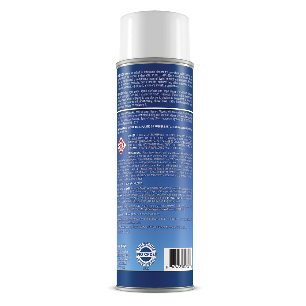 Fastserv Powertron 600 Industrial Electronic Cleaner - 16 Oz Net Weight Aerosol - Clearance