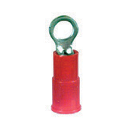 22-18 Gauge Ring Terminal #6 Stud Pvc Insulated Red