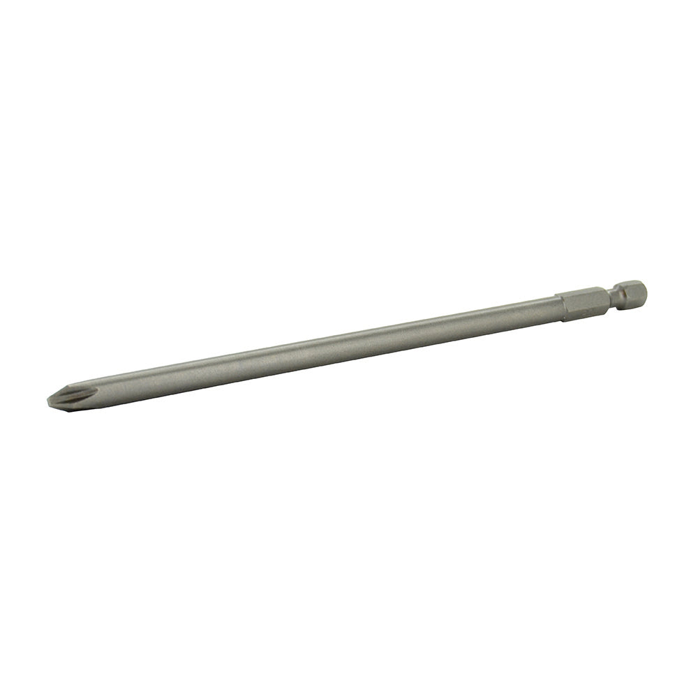 Phillips® Drive 1/4 Inch Shank #2 Tip 6 Inch Length Gunmetal Gray Steel Power Bit