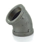 1/8" Schedule 40 Female NPT Black Malleable Iron 45 Degree Elbow