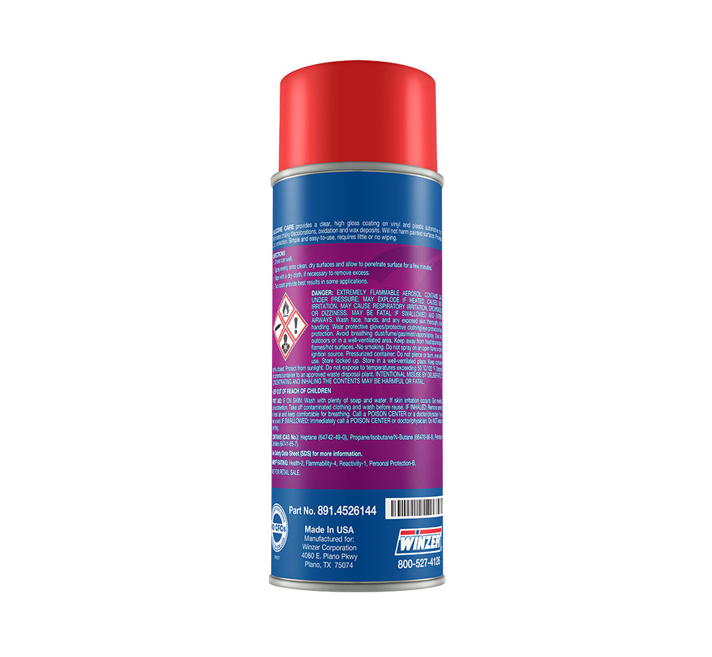 Winzer Silicone Care Vinyl & Plastic Coating - 10.25 Oz Net Weight - Aerosol