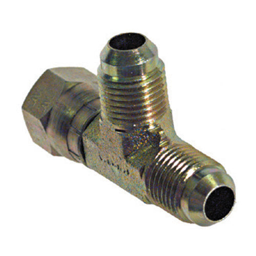 5/8 Inch 10000 psi Zinc Plated Yellow Dichromate Carbon Steel Flare-Twin® Swivel Nut Run Tee
