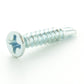 #10-16 x 1 Inch Zinc Plated Low Carbon Steel #3 Point Flat - Countersunk Head Self-Drilling Tek Screw