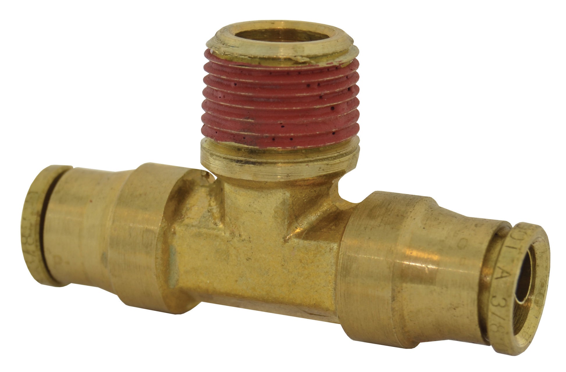 3/8 Tube X 3/8 Inch Brass Male Branch Tee Push On D.O.T. Air Brake Connector