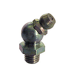 1/4-28 Zinc Yellow Steel 45 Degree Standard Shank Heritage Hydraulic Grease Fitting