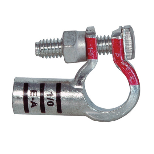 1/0 Awg Black E-A Electro-Tin Plated Solid Cast Copper Heavy Duty Positive Eco-Max® Left Elbow Terminal