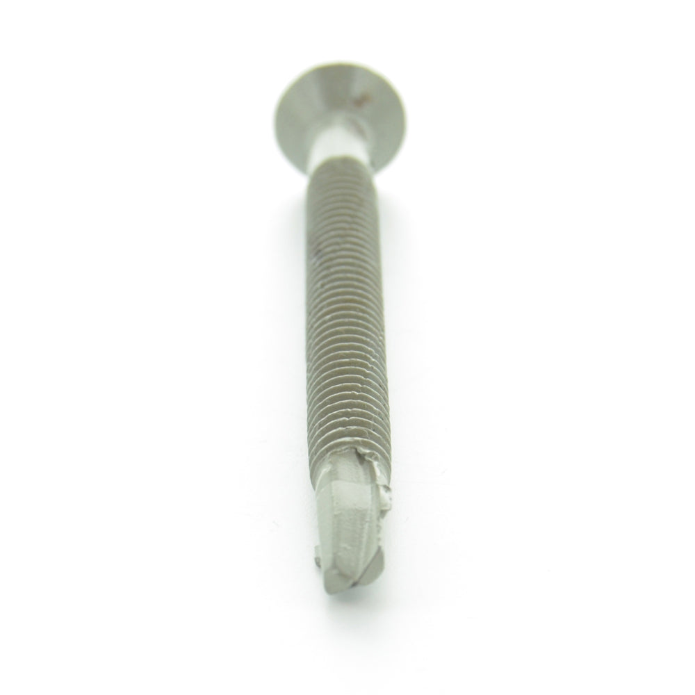#10-16 x 1-13/16 Inch Zinc Plated Steel #3 Point Flat - Countersunk Head Self-Drilling Tek Screw With Wings