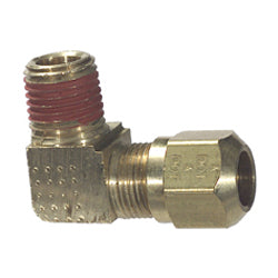 3/8 Inch x 5/8 Inch Brass 90 Degree Male Elbow D.O.T. Air Brake Fitting with Thread Sealant