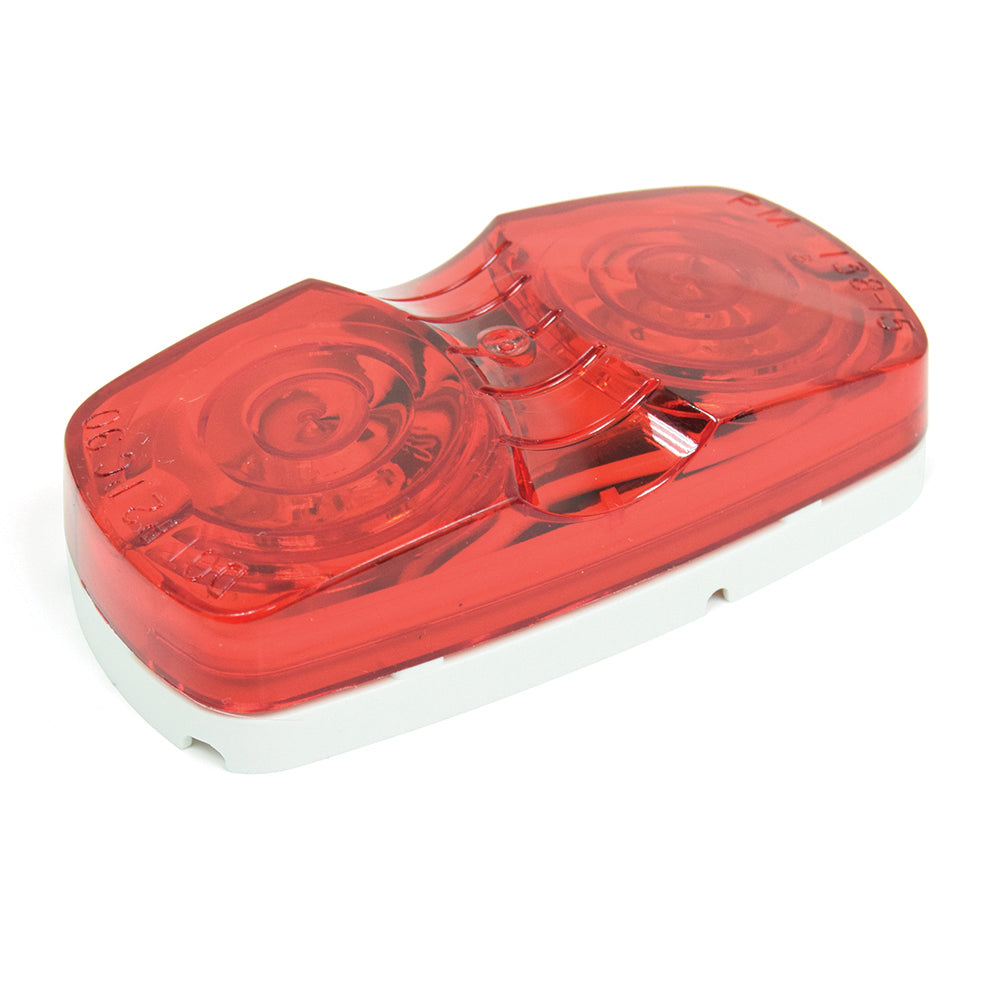 4 Inch X 2 Inch 12 Diode Clearance/Side Marker Light Red With 2 0.180 Bullets