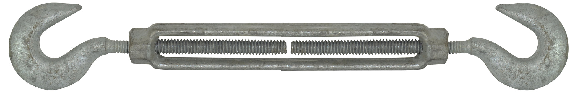 1/4 Inch x 4 Inch Hot Galvanized 1030 Carbon Steel Hook and Hook Turnbuckle
