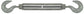 1/4 Inch x 4 Inch Hot Galvanized 1030 Carbon Steel Hook and Hook Turnbuckle